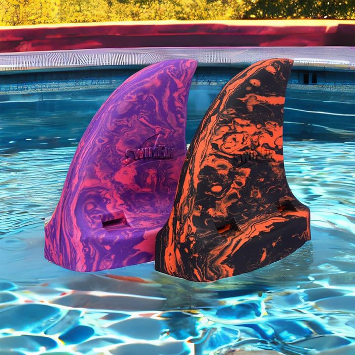 SwimFin SWIMFINTIGSHA children's swimming fin black/orange marble 3