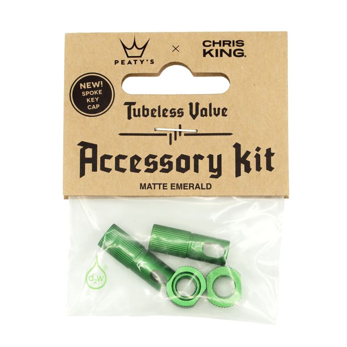 Peaty's X Chris King Mk2 Tubeless Valves Accessory Kit bicycle tyre valve cap green 83800 2