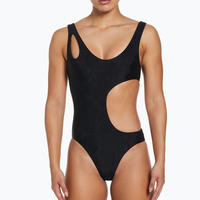 Women's one-piece swimsuit Nike Block Texture black NESSD288-001 5