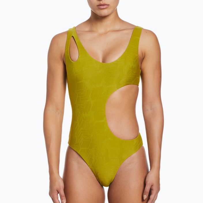 Women's one-piece swimsuit Nike Block Texture gold NESSD288-314 4