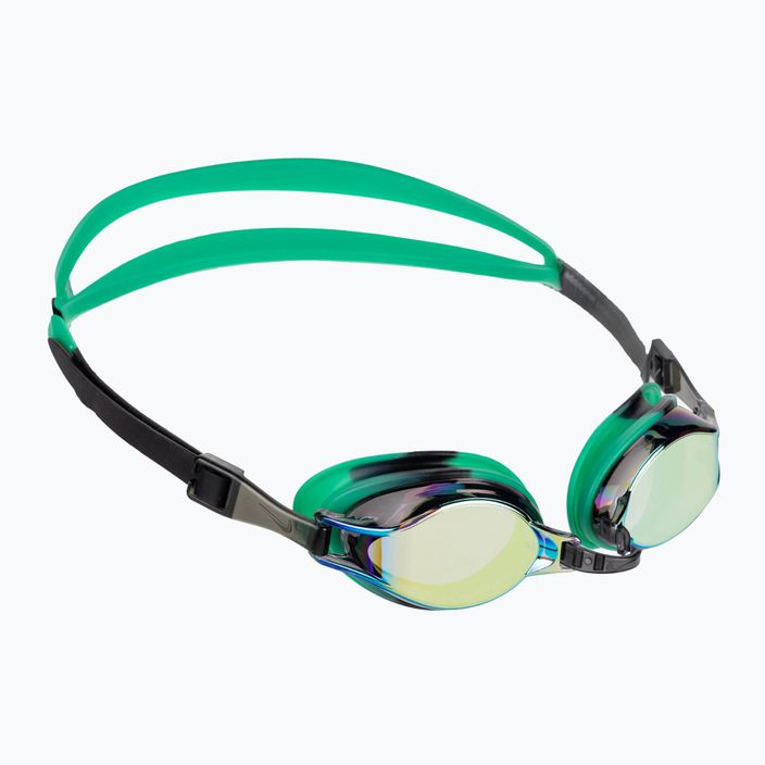 Nike Chrome Mirror green shock swimming goggles