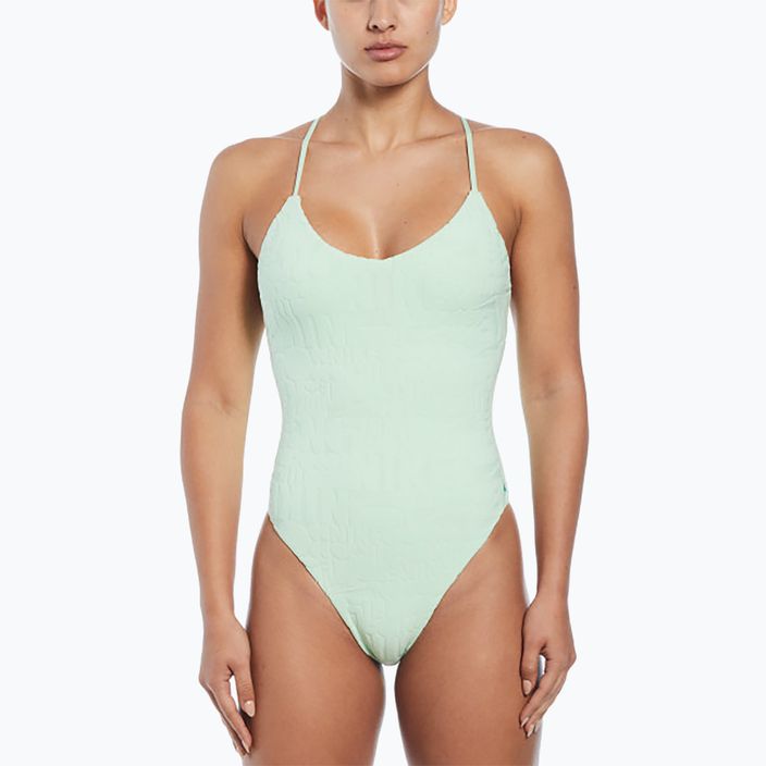 Women's one-piece swimsuit Nike Retro Flow Terry vapor green 5