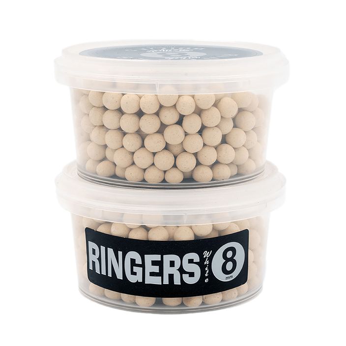 Ringers White Shellfish Boilies 8mm 100g PRNG31 hook balls 2