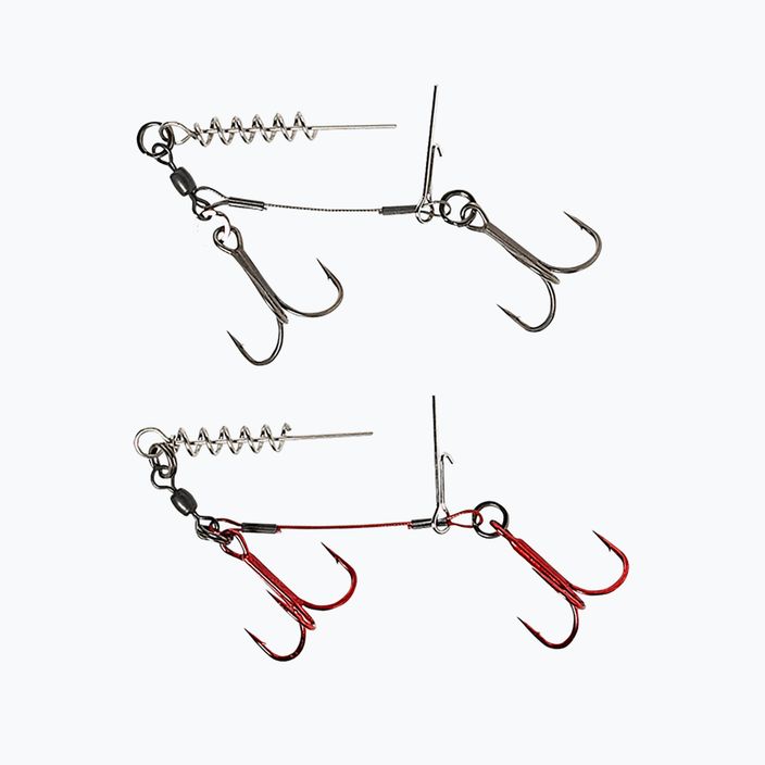 Savage Gear Carbon49 Corkscrew Stinger lure release 2 pcs silver and red 61761 4