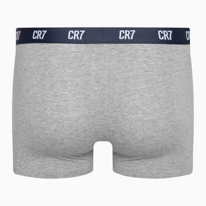 Men's CR7 Basic Trunk boxer shorts 3 pairs grey melange/white/navy 6