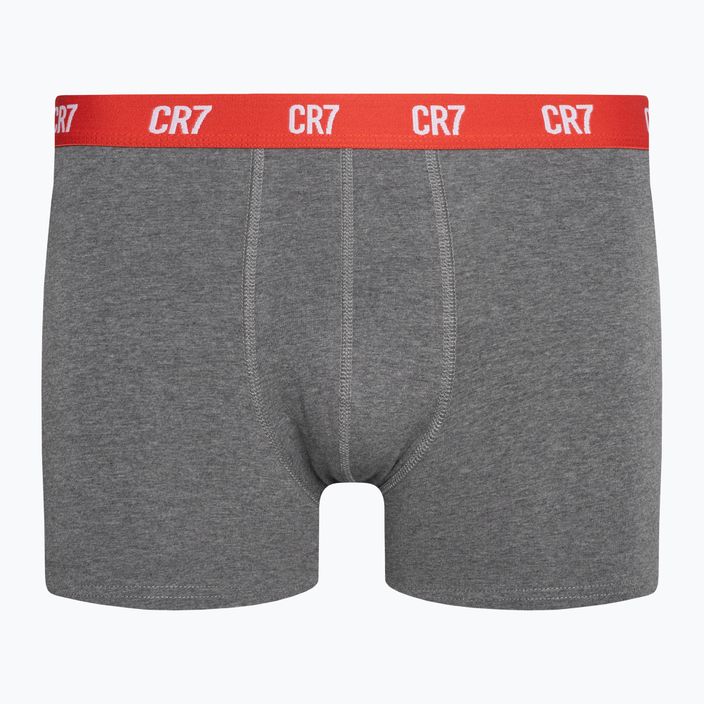 Men's CR7 Basic Trunk boxer shorts 3 pairs grey melange/red/navy 2
