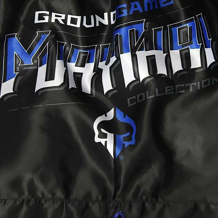 Ground Game Muay Thai men's training shorts 'Shield' black/blue 7