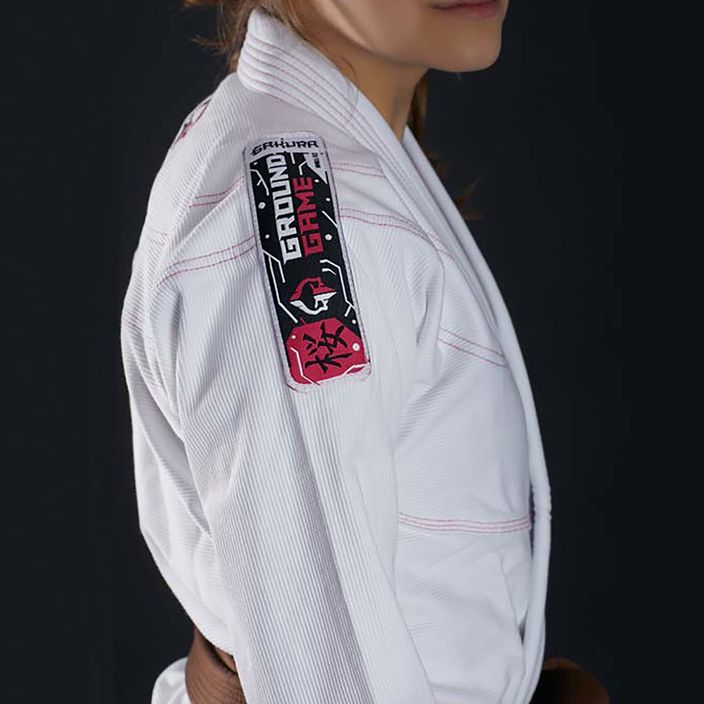 GI for women's Brazilian jiu-jitsu Ground Game 'Sakura' white GISAKWHF1 6