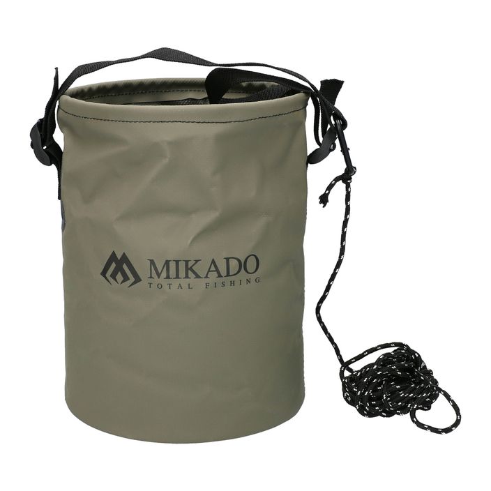 Mikado folding fishing bucket with string green AMC-021 2
