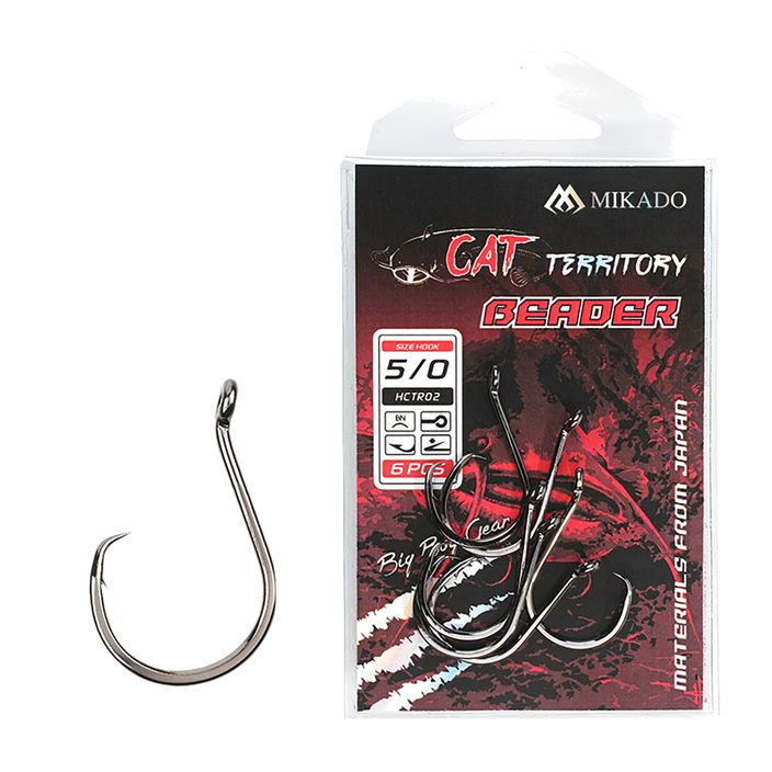 Mikado Cat Territory Beader 6-piece silver catfish hooks HCTR02-5/0 2
