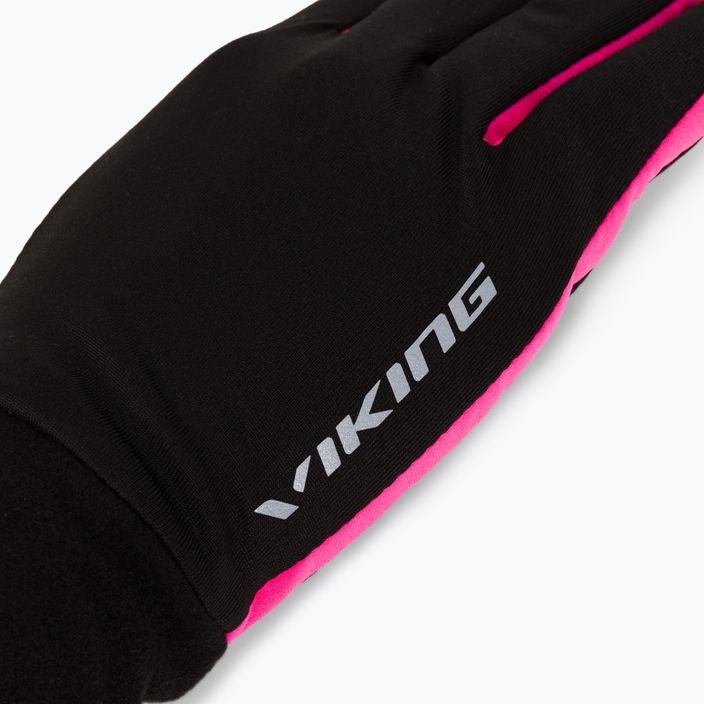 Women's running gloves Viking Runway black/pink 140/18/2740 4