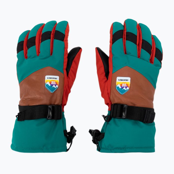 Viking Brother Louis men's ski gloves green/red 110/24/6226 3