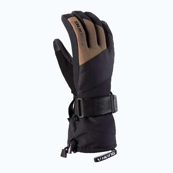 Women's ski gloves Viking Eltoro black and beige 161/24/4244 6