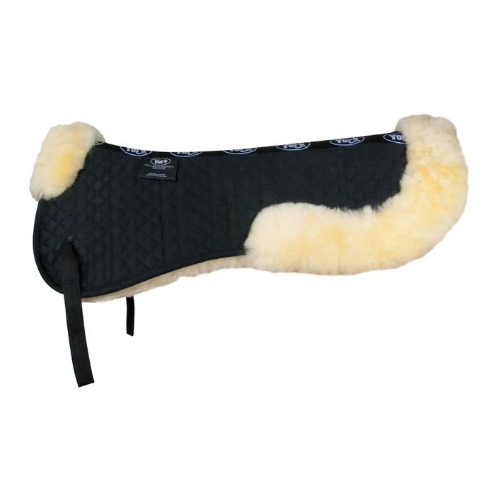 York sheep fur saddle pad black and white 01006099L 2