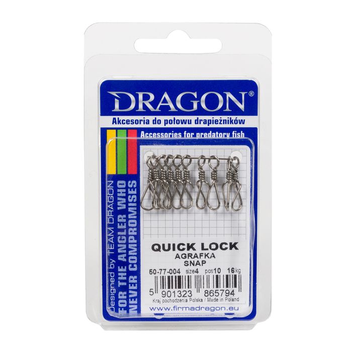 DRAGON Quick Lock spinning safety pins 10 pcs silver PDF-50-77-004 2