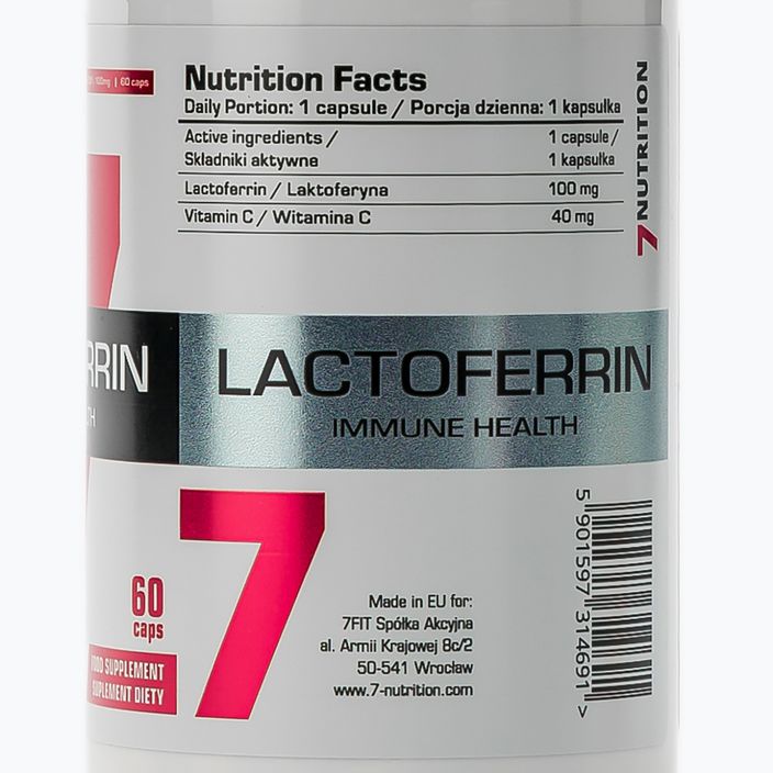 Lactoferrin 90% 7Nutrition 100mg immunity 60 capsules 7Nu000433 3