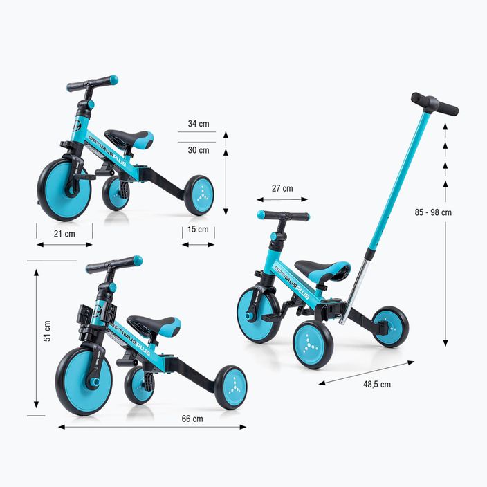Milly Mally 4in1 cross-country tricycle Optimus Plus blue 2