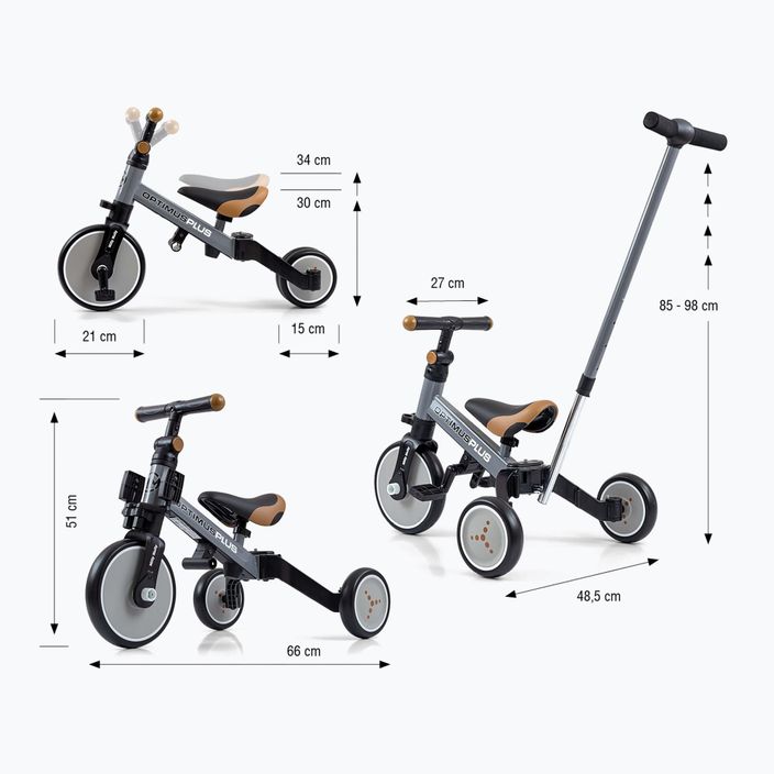 Milly Mally 4in1 tricycle Optimus Plus grey 2