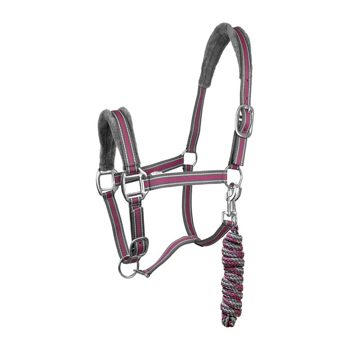 Horse halter with tether York Calipso pink 3290602 2