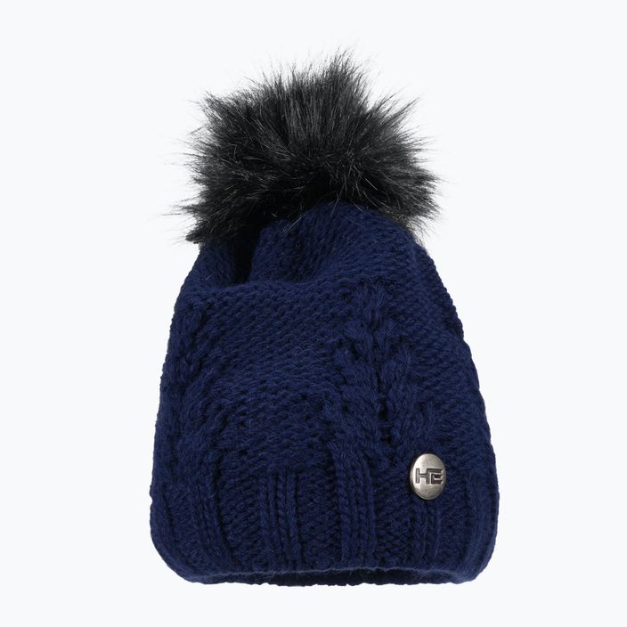 Women's winter cap with chimney Horsenjoy Mirella navy blue 2120503 2