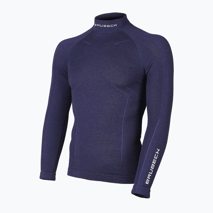 Men's Brubeck Extreme Wool 5982 thermal T-shirt in navy blue LS11920 2