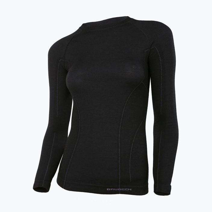 Ladies' thermal T-shirt Brubeck Active Wool 9947 black LS12810 3