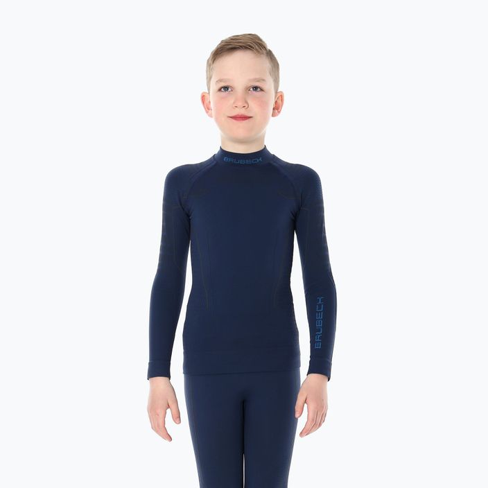 Children's thermal T-shirt Brubeck Thermo 575A navy blue LS13640 2