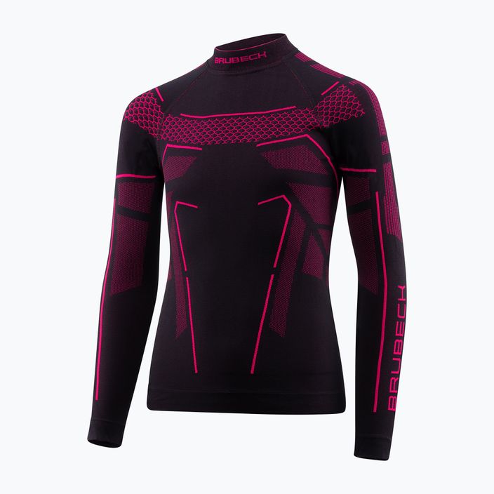 Brubeck LS16120J Thermo Junior thermal T-shirt in black and fuchsia