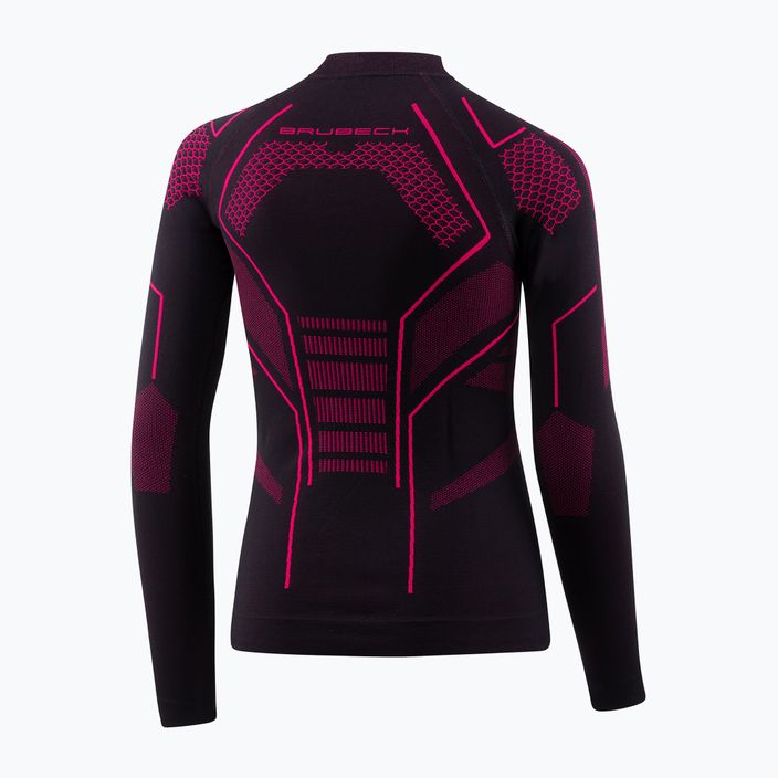 Brubeck LS16120J Thermo Junior thermal T-shirt in black and fuchsia 2