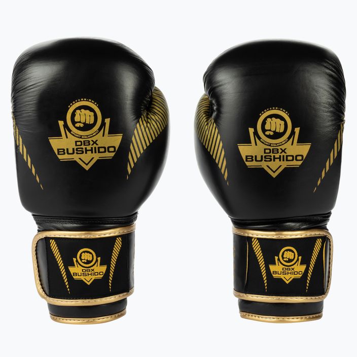 Boxing gloves DBX BUSHIDO natural leather black B-2v13
