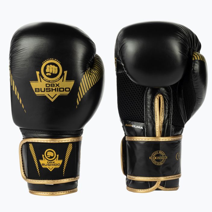 Boxing gloves DBX BUSHIDO natural leather black B-2v13 3