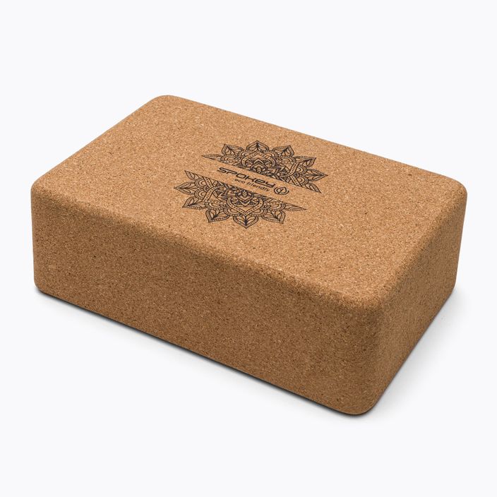 Spokey Nidra brown cork yoga cube 926634