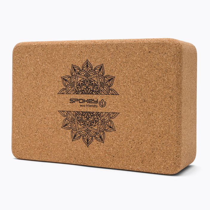Spokey Nidra brown cork yoga cube 926634 3