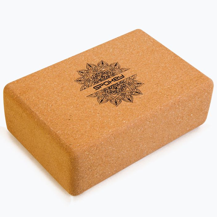 Spokey Nidra brown cork yoga cube 926634 8