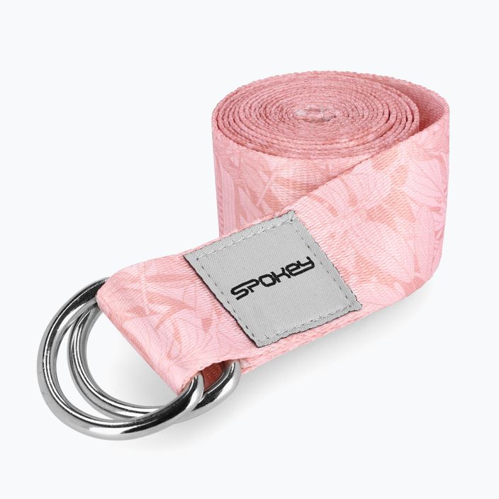 Spokey Leaf yoga strap pink 929886 2