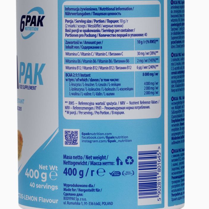 BCAA 6PAK PAK amino acids 400g cactus-citrus PAK/013#KAKCY 3