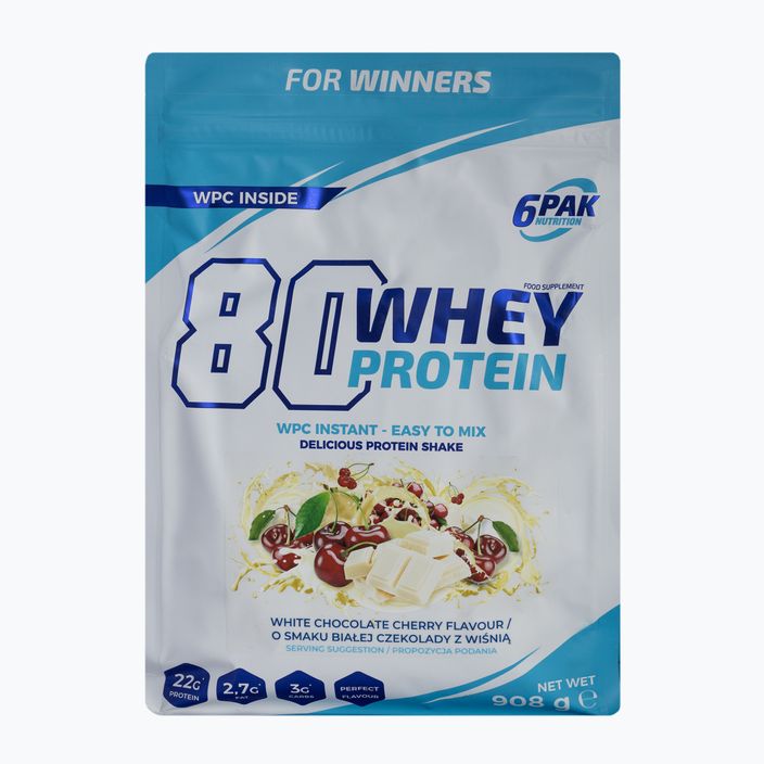 Whey 6PAK 80 Protein 908g white chocolate-cherry PAK/162#BCZWI