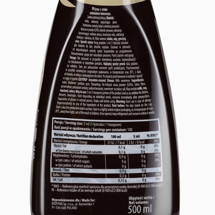 6PAK Syrup ZERO 500ml chocolate-coconut PAK/219 sauce 2