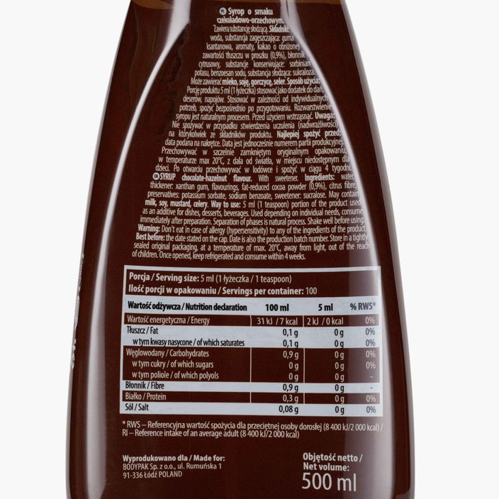 6PAK Syrup ZERO sauce 500ml chocolate-hazelnut PAK/221 2