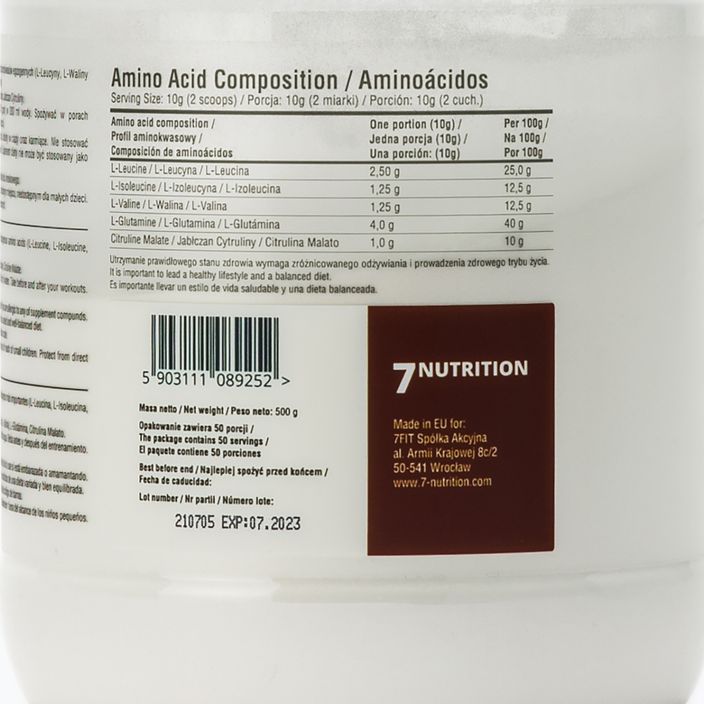 BCAA Master 7Nutrition amino acids 500g 7Nu000333-pure 3