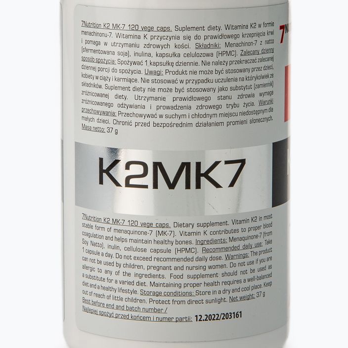 Vitamin K2 MK7 7Nutrition 100mcg vitamin complex 120 capsules 7Nu000385 2