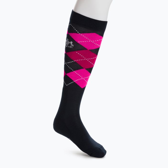 Comodo black and pink riding knee socks SJPW/02