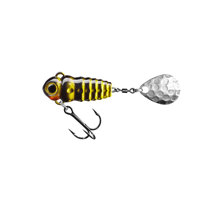 SpinMad Crazy Bug Tail spinning lure black and yellow 2401 2