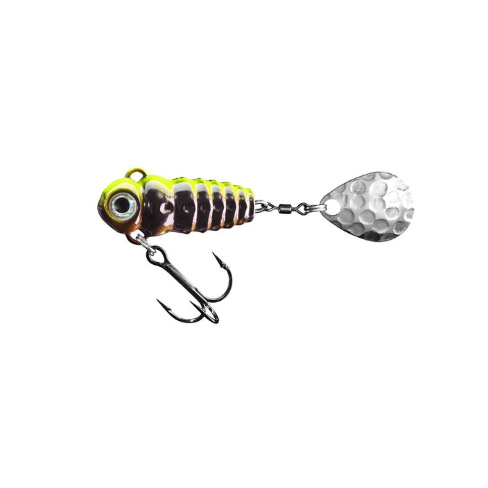 SpinMad Crazy Bug Tail spinning lure black and yellow 2402 2