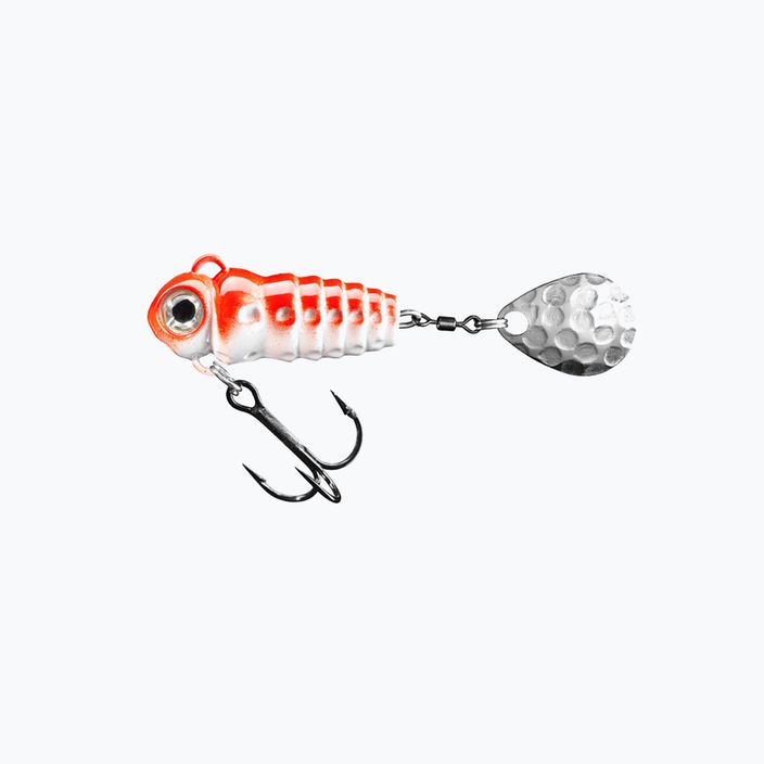 SpinMad Crazy Bug Tail spinning lure white and red 2412