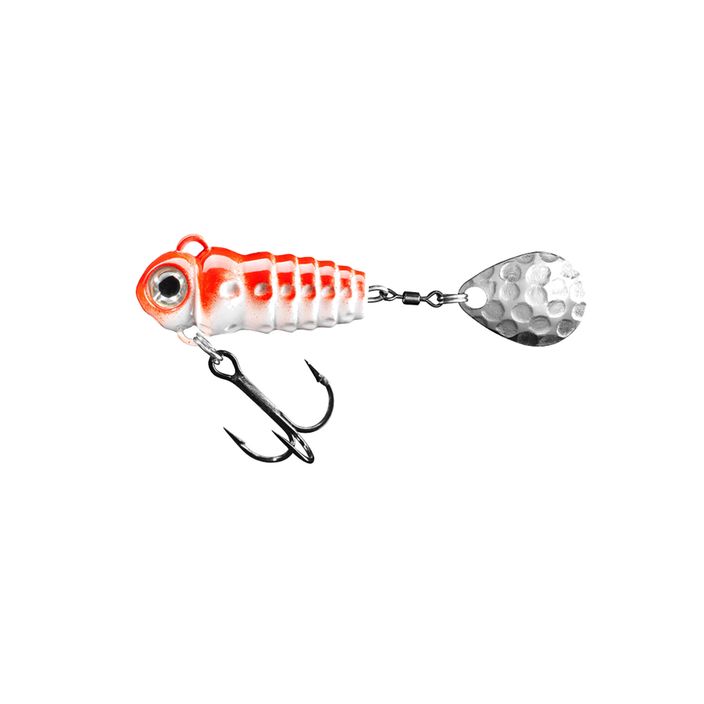SpinMad Crazy Bug Tail spinning lure white and red 2412 2