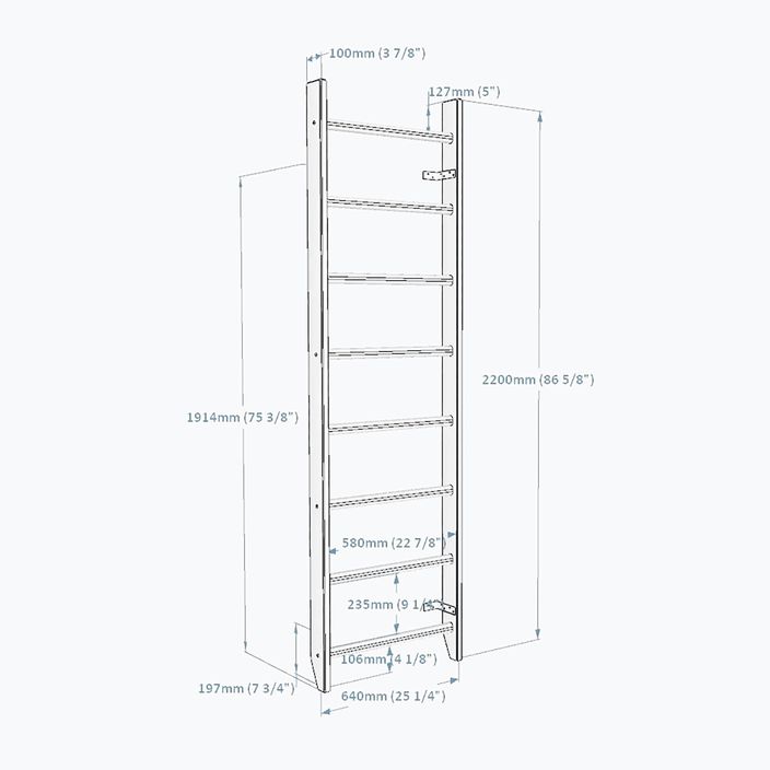 BenchK gymnastics ladder in natural wood BK-100 9