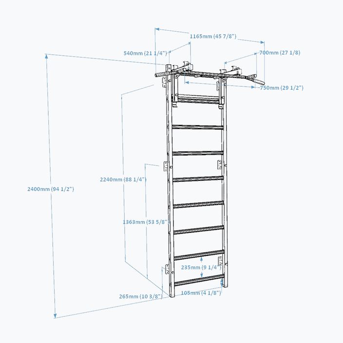 BenchK gymnastics ladder black BK-731B 2