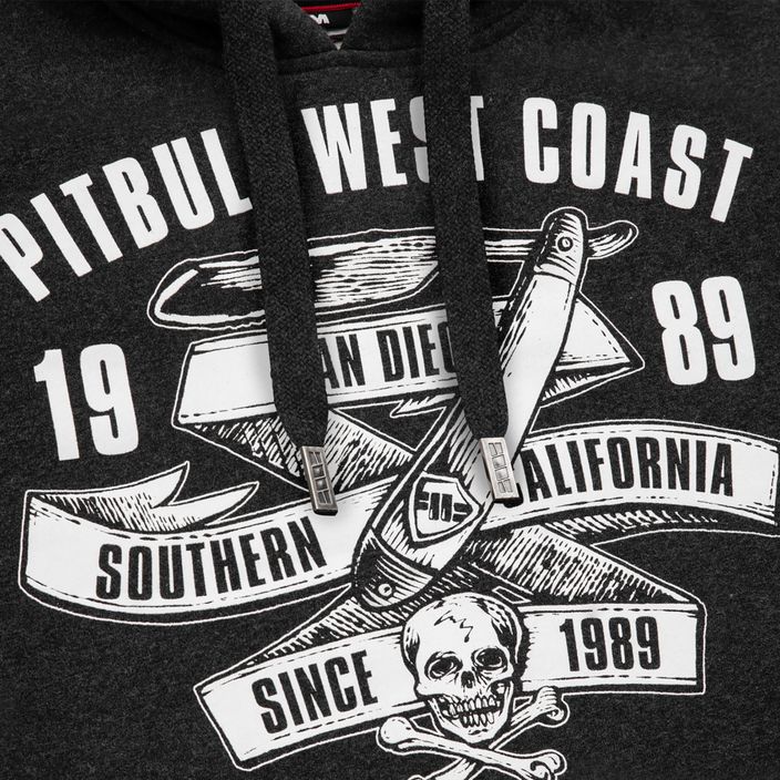 Men's sweatshirt Pitbull West Coast Hooded Oldschool Razor charcoal melange 3