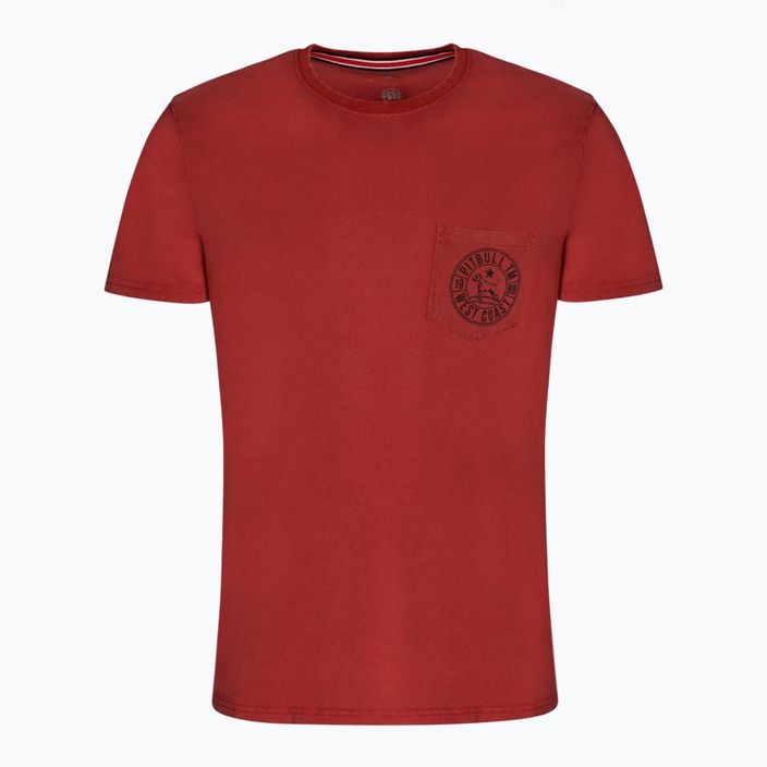 Men's T-shirt Pitbull West Coast T-Shirt Circle Dog burgundy